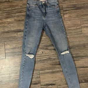 Top shop High Waisted Knee Ripped Jeans